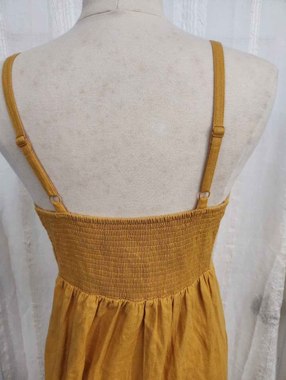 Old Navy Mustard Yellow Button-Front Midi Dress - Picture 5 of 9